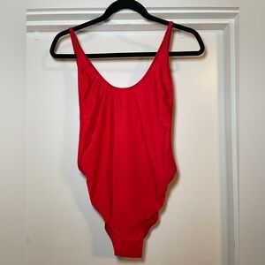 Low Back One Piece Red Bathing Suit Small Sexy